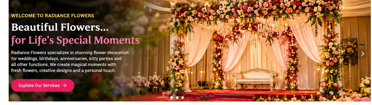 Floral stage decoration by Radiance